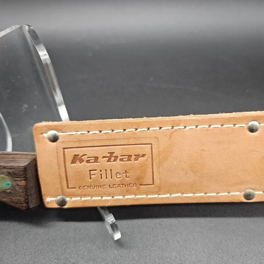 Vintage KABAR Fish Fillet Knife #1383 w/ Leather Sheath Filet Knives